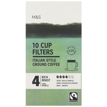 M & S 10 Tasse Filter Italienischer Stil Kaffee 10 pro Pack