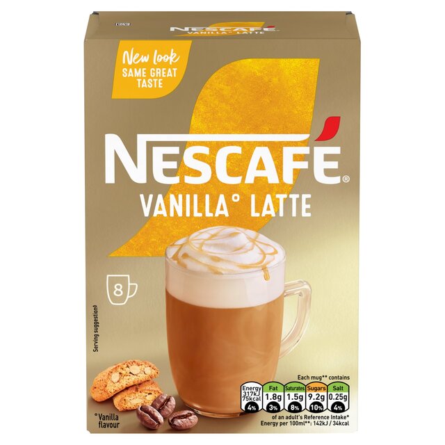 Nescafe Gold Vanilla Latte Instant Coffee 8 Beutel