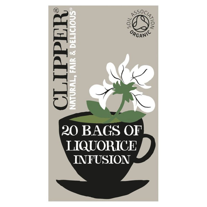 Bolsas de té de regaliz orgánicas de Clipper 20 por paquete