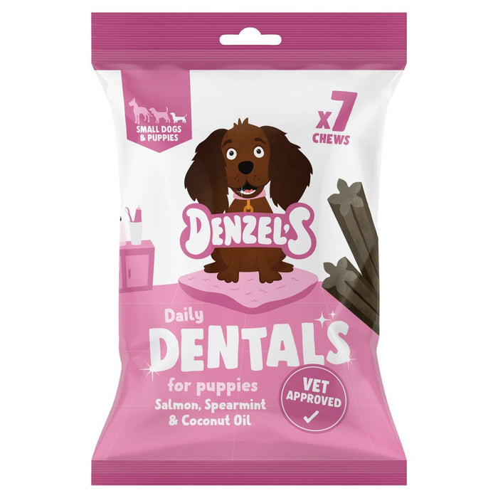 Denzels tägliche Dentale für kleine Hunde und Welpenlachs -Speerminze & Kokosöl 91G