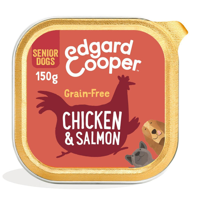 EDGARD & COOPER COMIDA DE PAR PIDA HOMBRE GRAIN Senior con pollo y salmón 150G
