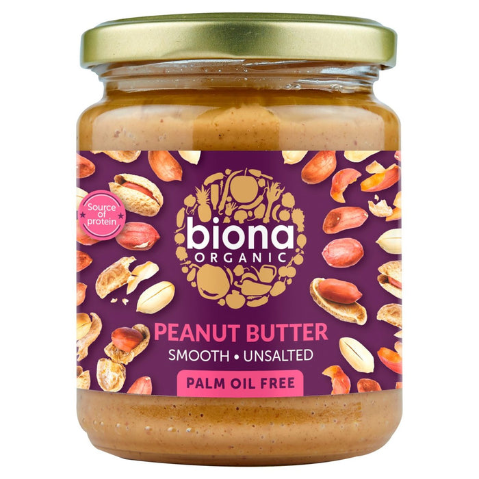 Biona Bio -Erdnussbutter glatt frei von Palmfett 250g