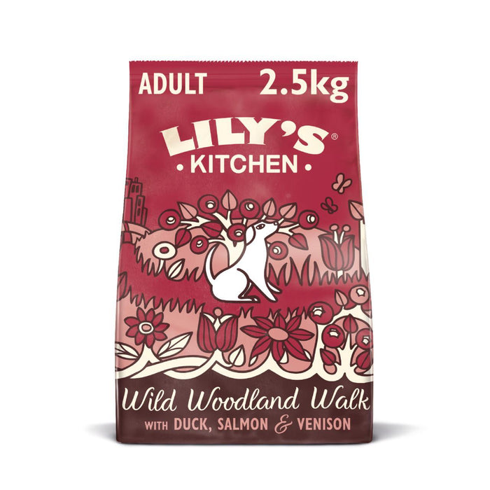 Lily's Kitchen Dog Duck Salmón y venado Madreado salvaje Caminata de alimentos para adultos Dry 2.5 kg