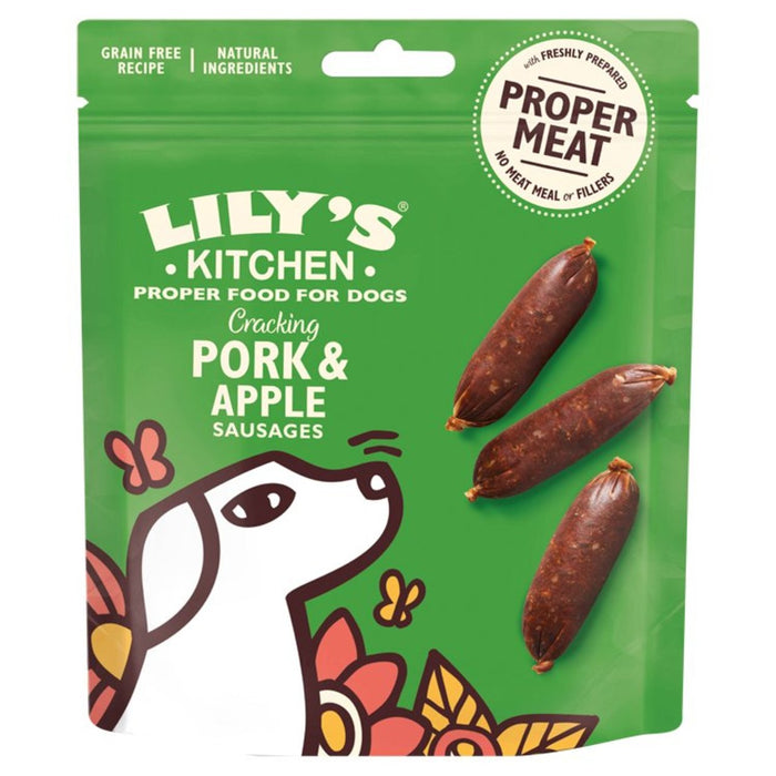 Lilys Küchenhundfleischfleisch leckt knacken Schweinefleisch und Apfelwurst 70g