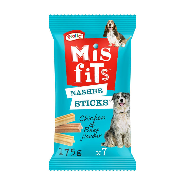 Misfits Nasher Sticks Adult Medium Dog golds con pollo y carne de res 175g