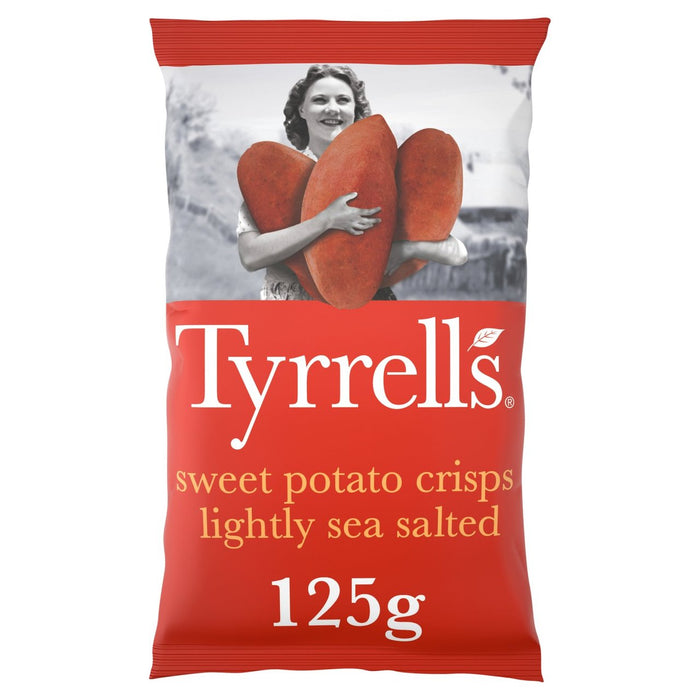 Tyrrells légèrement la patate douce salée de mer Crips 125g